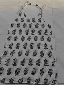 White Block Print Kurta