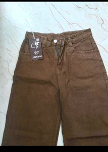 Brown Wide Leg Jeans