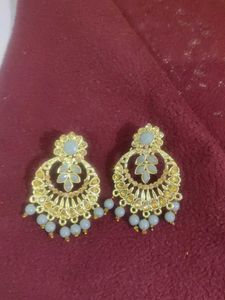 get free earrings Grey Embroidered Lehenga Choli