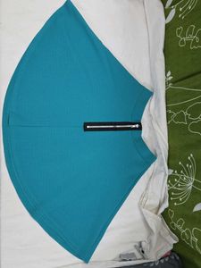 KYLIE HIGH-WAIST TEXTURED SKATER SKIRT
