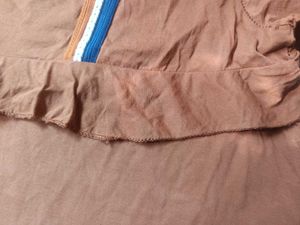 Brown Peplum Top with Ruffle Detail