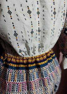 Boho Print V-Neck Wrap Dress