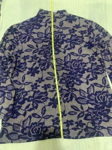 Imported Brand New Purple Floral Quarter Zip Top
