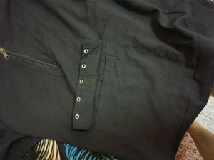 Men's Black Hoodie Shirt