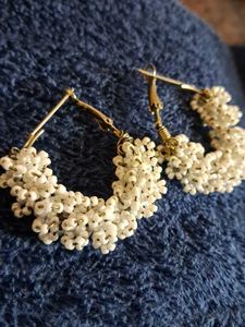 Boho Beaded Hoop Earrings