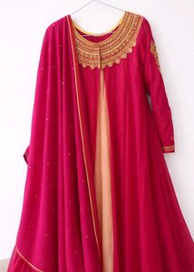 ₹899 Only🔥 Rani Pink Anarkali Kurta Set+Dupatta