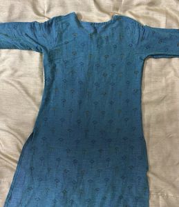 Blue Floral Print Kurta