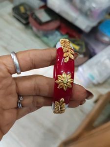 Elegant Red & Gold Bangles