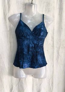 I. Blue Tie-Dye Spaghetti Strap Top