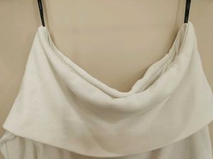 White Off-Shoulder Ribbed Top
