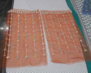 Stunning orange &amp; Silver Embroidered Lehenga