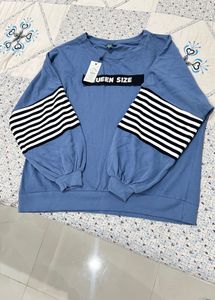 Completely New Stylish Blue Striped Sleeve Top