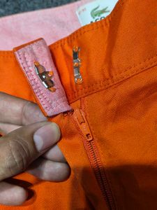 Lacoste Statement Orange Chino Trousers / Pants (S