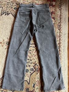Grey Wide Leg Jeans