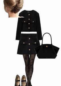 Black old money style skirt h&amp;m