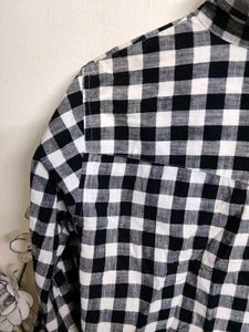Checked Button-Up Shirt
