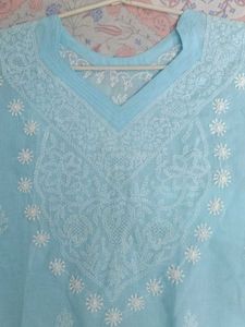 Light Blue Embroidered Kurta