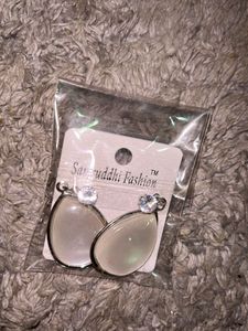 white elegant earring