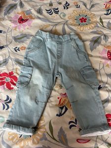 Light Blue Cargo Jeans for kids
