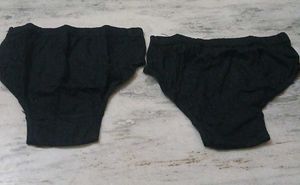 Black Cotton Briefs - Pack of 2