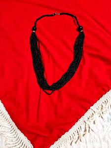 Vintage Black Beaded Layered Necklace✨