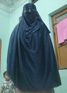 Elegant Navy Blue Abaya and Hijab Set