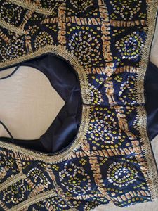 Stylish Navy Blue Embroidered Blouse