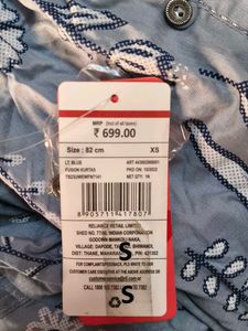 Floral Print Blue Kurti