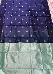 Brand new Elegant Navy Blue Silk Saree