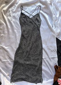 Black and White Patterned Slip Dress