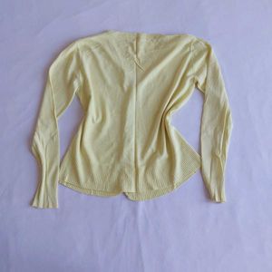 Yellow Ribbed Button-Up Cardigan🐥