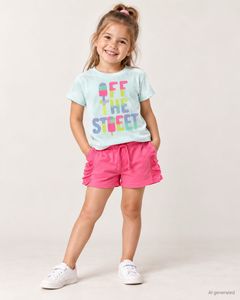 Cute Girls' T-Shirt and Shorts Set
