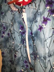 Blue Printed Feeding Kurta Dress