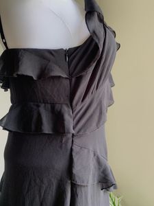 Flowy Black Ruffle Maxi Dress