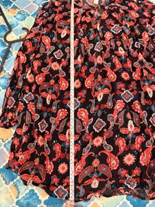 Chic Paisley Print Long Sleeve Top