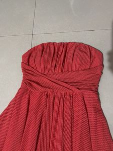 Chic Red Strapless Party Dress