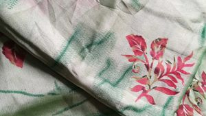 Light Green Floral Print Saree