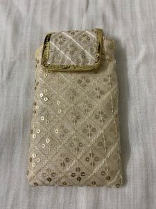 Designer Embellished Clutch/Mobile Pouch