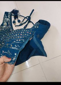 Stunning Blue Sequined Lehenga Choli