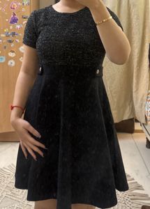 Sparkly Black Fit &amp; Flare Dress