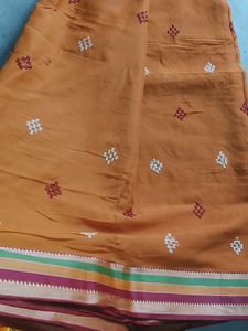 Orange Embroidered Saree