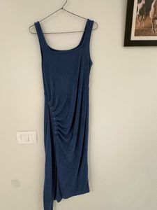 CIDER Navy Blue Ruched Maxi Dress 💙
