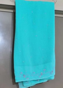 Teal Embellished Saree