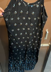 Black Jaipuri Printed Kurta