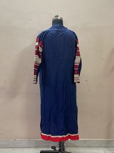 Blue Kurta with Red Accents