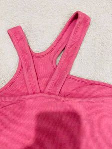 Hot Pink One Shoulder Cut-Out Crop Top