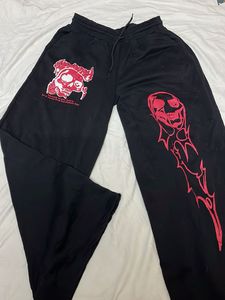 Graphic Print Black Sweatpants