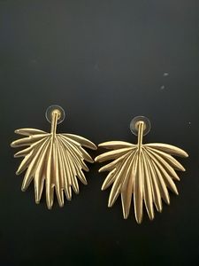 Gold Leaf Drop Earrings