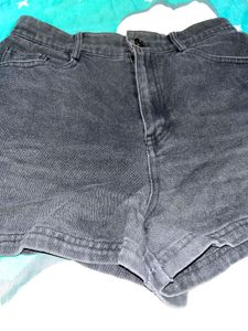 Women's Black Denim Shorts