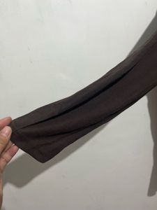 Brown Long Sleeve Polo Top